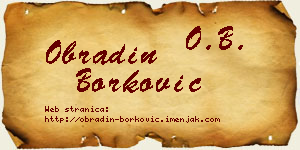 Obradin Borković vizit kartica